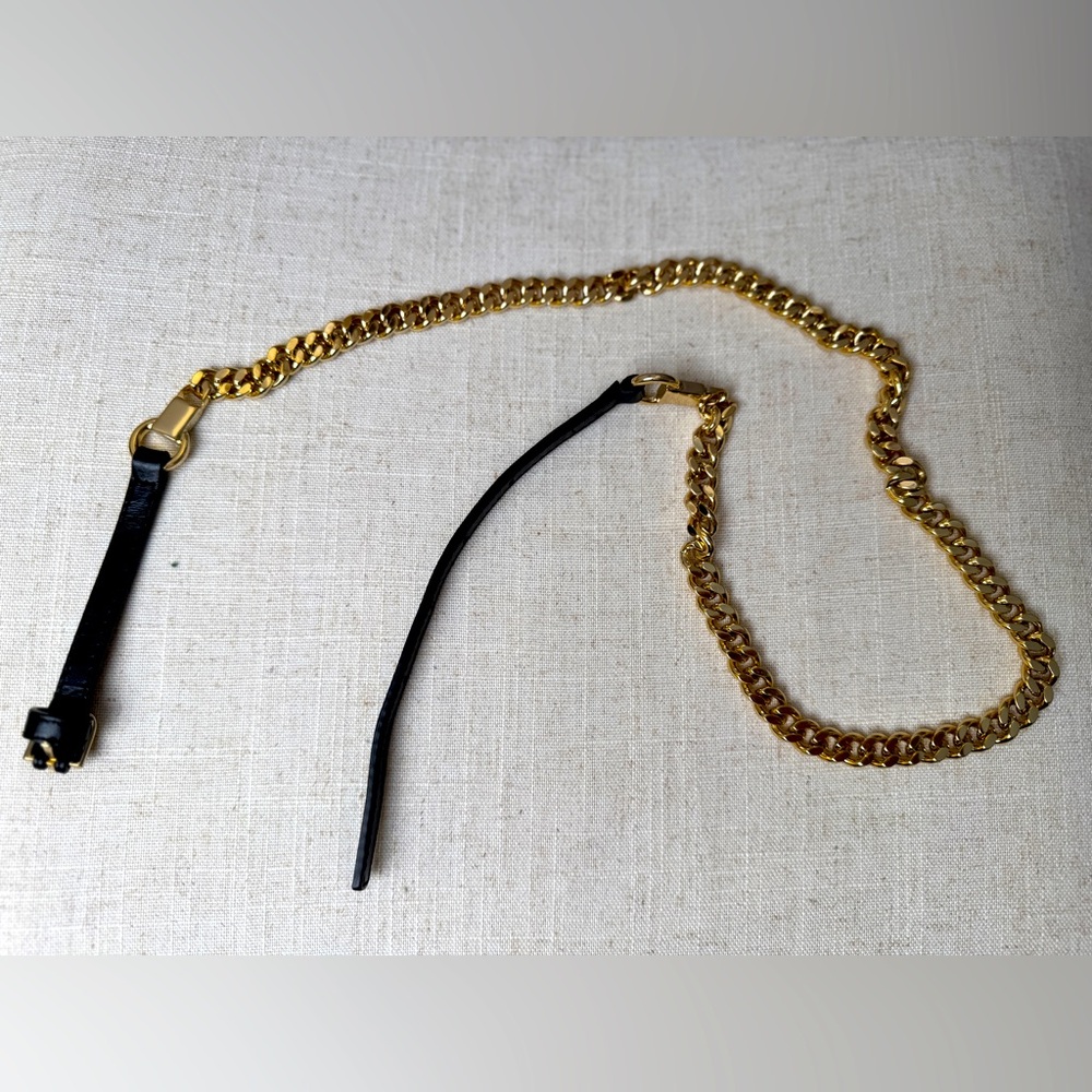 REISS leather & chain belt, L, New no tags